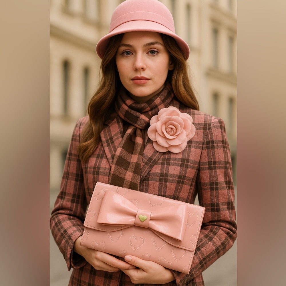 Betsey Johnson pink crossbody handbag